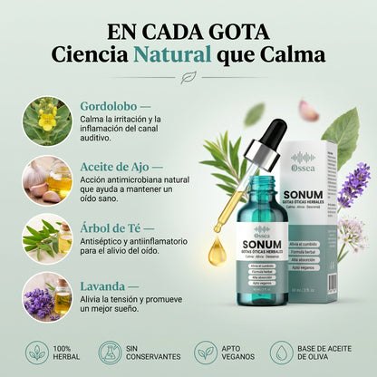 Sonum – Alivia el Tinnitus y el Ruido Constante en tus Oídos · Gotas Óticas