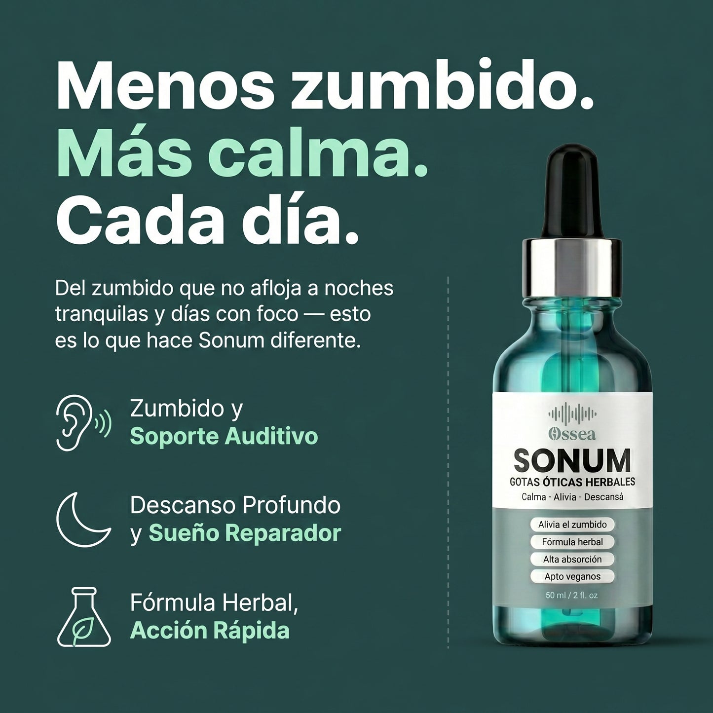 Sonum – Alivia el Tinnitus y el Ruido Constante en tus Oídos · Gotas Óticas