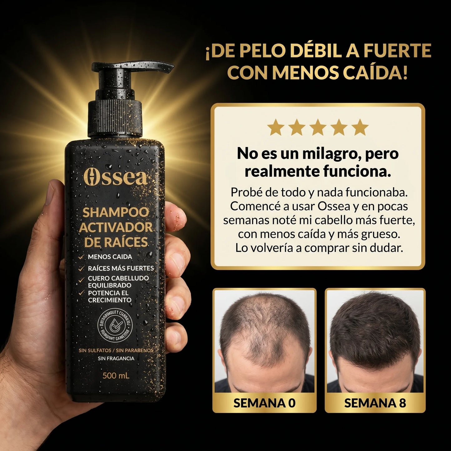 Ossea™ Shampoo Anticaída y Crecimiento