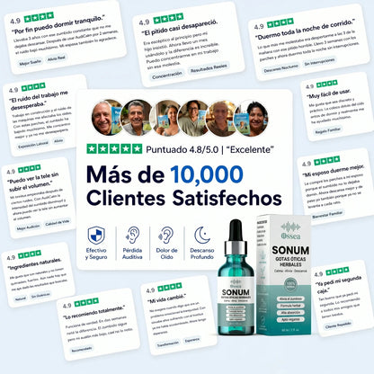 Sonum – Alivia el Tinnitus y el Ruido Constante en tus Oídos · Gotas Óticas