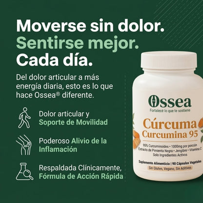 Curcuma Curcumina al 95% - Reduce el dolor y fortalece Huesos y Articulaciones